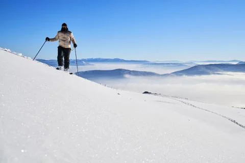 Ski touring man Stock Photos