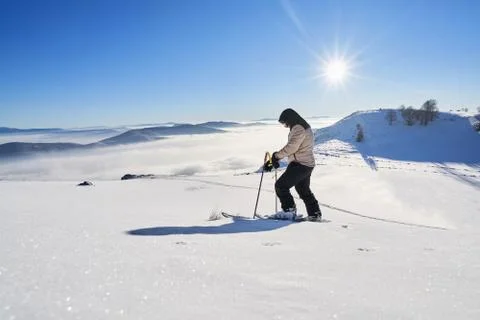 Ski touring man Stock Photos