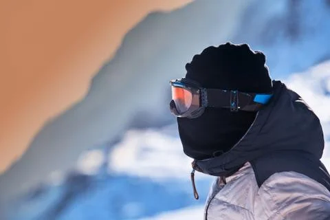 Ski touring man Stock Photos
