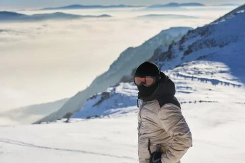Ski touring man Stock Photos