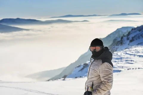 Ski touring man Stock Photos