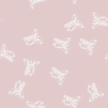 Ski tourism line seamless pattern Stock Illustration