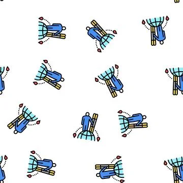 Ski tourism vector seamless pattern Stock Illustration