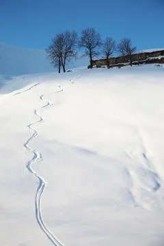 Ski trace Stock Photos