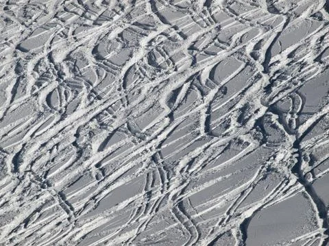 Ski traces Stock Photos