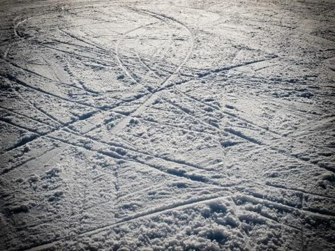 Ski traces Foto stock