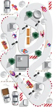 Ski Track. Stock Illustration