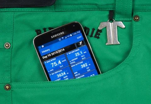 Ski tracking software. Stock Photos