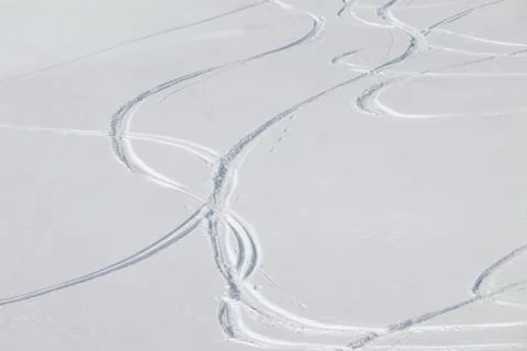 Ski tracks Stock Photos