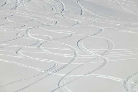 Ski tracks Foto stock