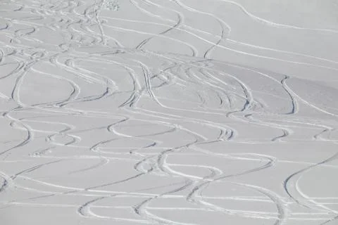Ski tracks Stock Photos