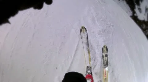 Ski trail view 50FPS Stock Footage 10857199