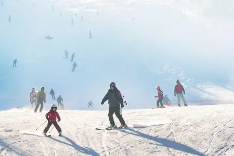 Ski training slope Stock Photos