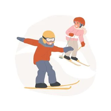 Ski tricks abstract concept vector illustration. Stock Illustration