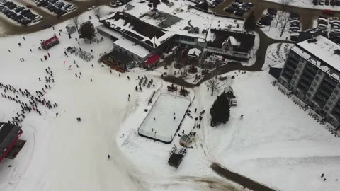 Ski village in Canada Stock Footage 171017660