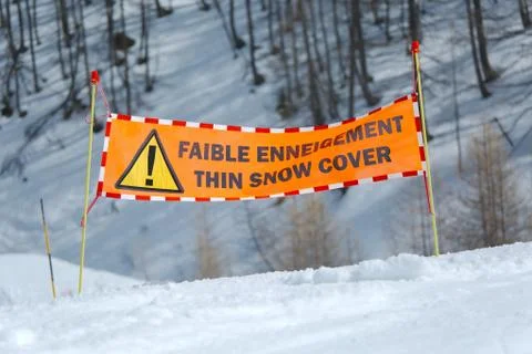 Ski warning sign Stock Photos