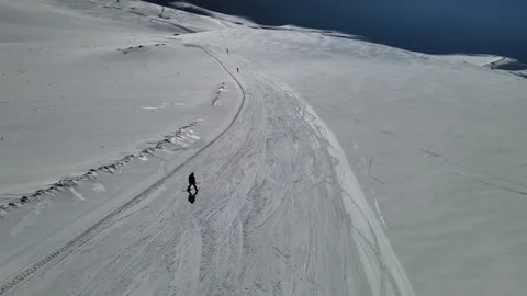 Ski winter drone Stock Footage 260632343