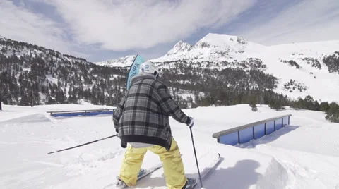 SKI_SLIDE_SLOW_MOTION.MTS Stock Footage 32302169