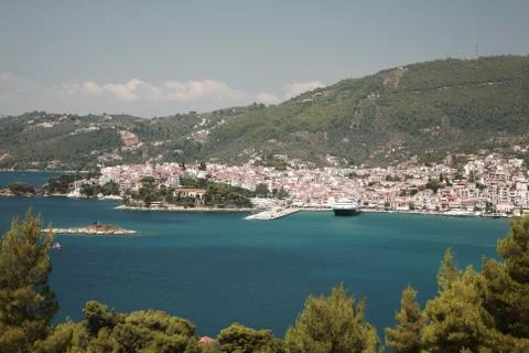 Skiathos town Stock Photos