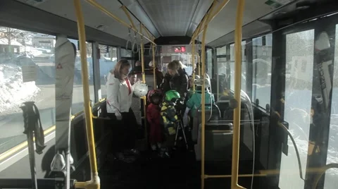 Skibus ride Stock Footage 46128110