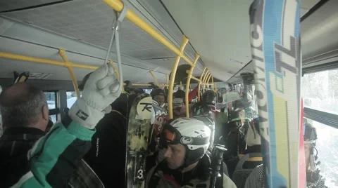 Skibus ride Stock Footage 46128113