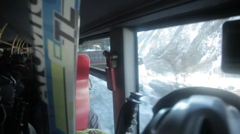 Skibus ride Stock Footage 46128150