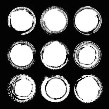 Skid Marks Circles Set Stock Illustration