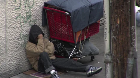Skid Row Man Sitting 스톡 동영상 37124649