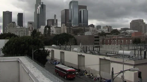 Skid Row Pull With Bus Stock Footage 37124931