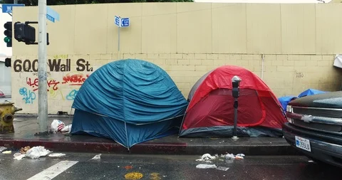 Skid Row Static Tents Downtown Los Angel... | Stock Video | Pond5