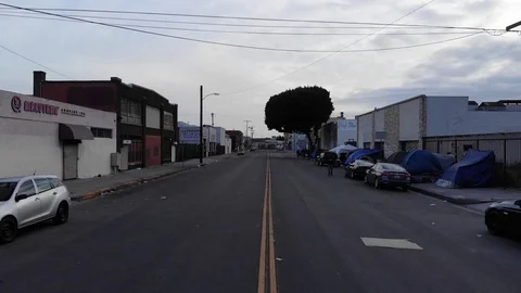 Skid Row street level Video stock 129344356