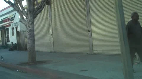 Skid Row Streets in LA HD Stock Footage 9092650