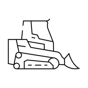 Skid steer construction vehicle line icon vector illustration Stock Illustration