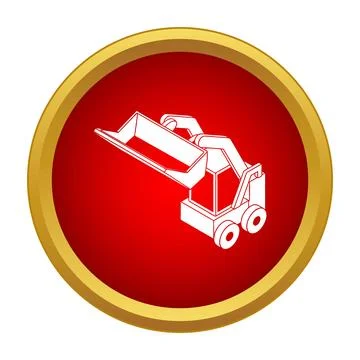 Skid steer loader excavating dirt on construction site Stock Illustration