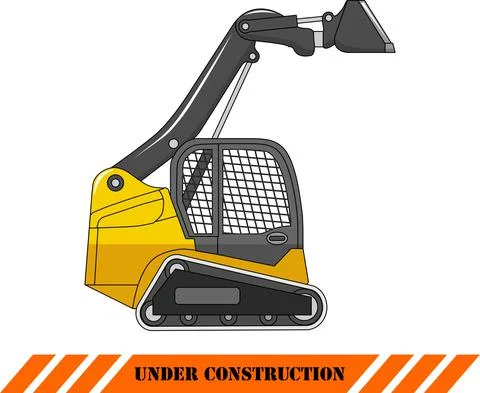 Skid steer loader. Heavy construction machine. Vector illustration Stock Illustration