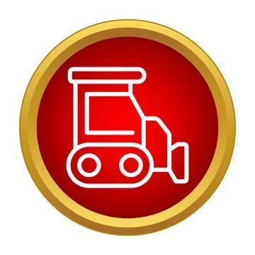 Skid steer loader icon for construction engineering Illustration