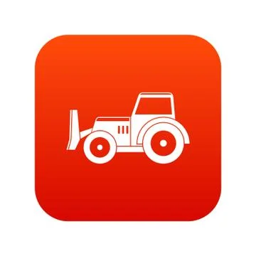 Skid steer loader icon digital red Illustrazione stock