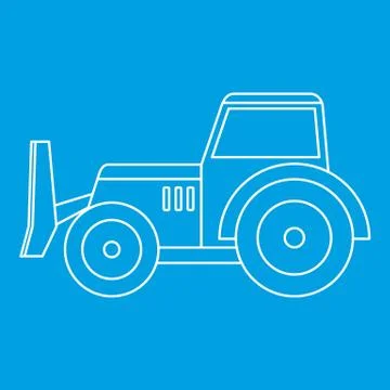 Skid steer loader icon outline Illustrazione stock