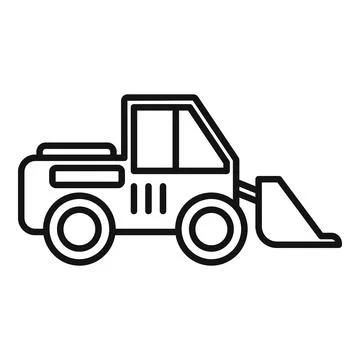 Skid steer loader line icon Stock Illustration