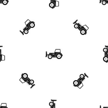 Skid steer loader pattern seamless black Stock Illustration