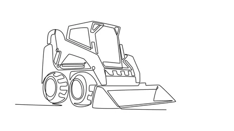 Skid steer loader, sturdy front loader bucket used for versatile site cleanup Video stock 326297137
