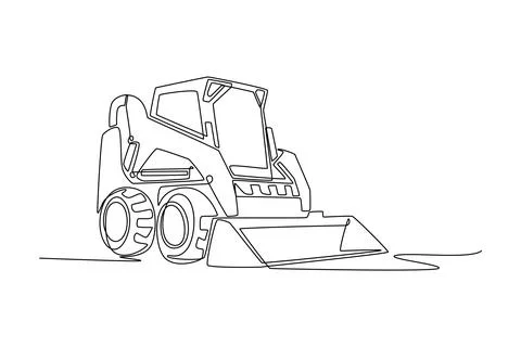 Skid steer loader, sturdy front loader bucket used for versatile site cleanup Stock Illustration