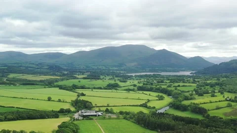 Skiddaw from Blindcrake, Lake District, Cumbria, 4K Aerial. Stock Footage 156550010