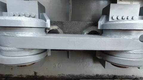 Skidding system on the jack up rig Stock Footage 120224576