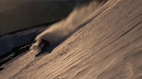Skier on backcountry mountain 스톡 동영상 33648889