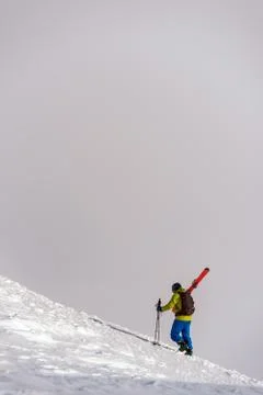 Skier Climbing - Vertical Stock Photos