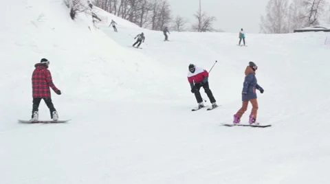 Skier close-up in soft snow in winter day 스톡 동영상 59711778
