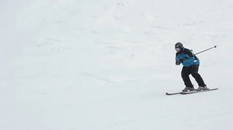 Skier close-up in soft snow in winter day 스톡 동영상 59711795