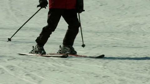 Skier coming down a hill. Stock Footage 73291700