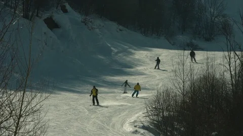 Skier coming down a hill. Stock Footage 73292950